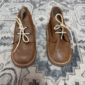 Monkey Feet Brown Kids Desert Boots with Cream Laces